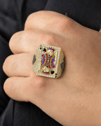 Male model wearing 14K Diamond King of Spades Ring