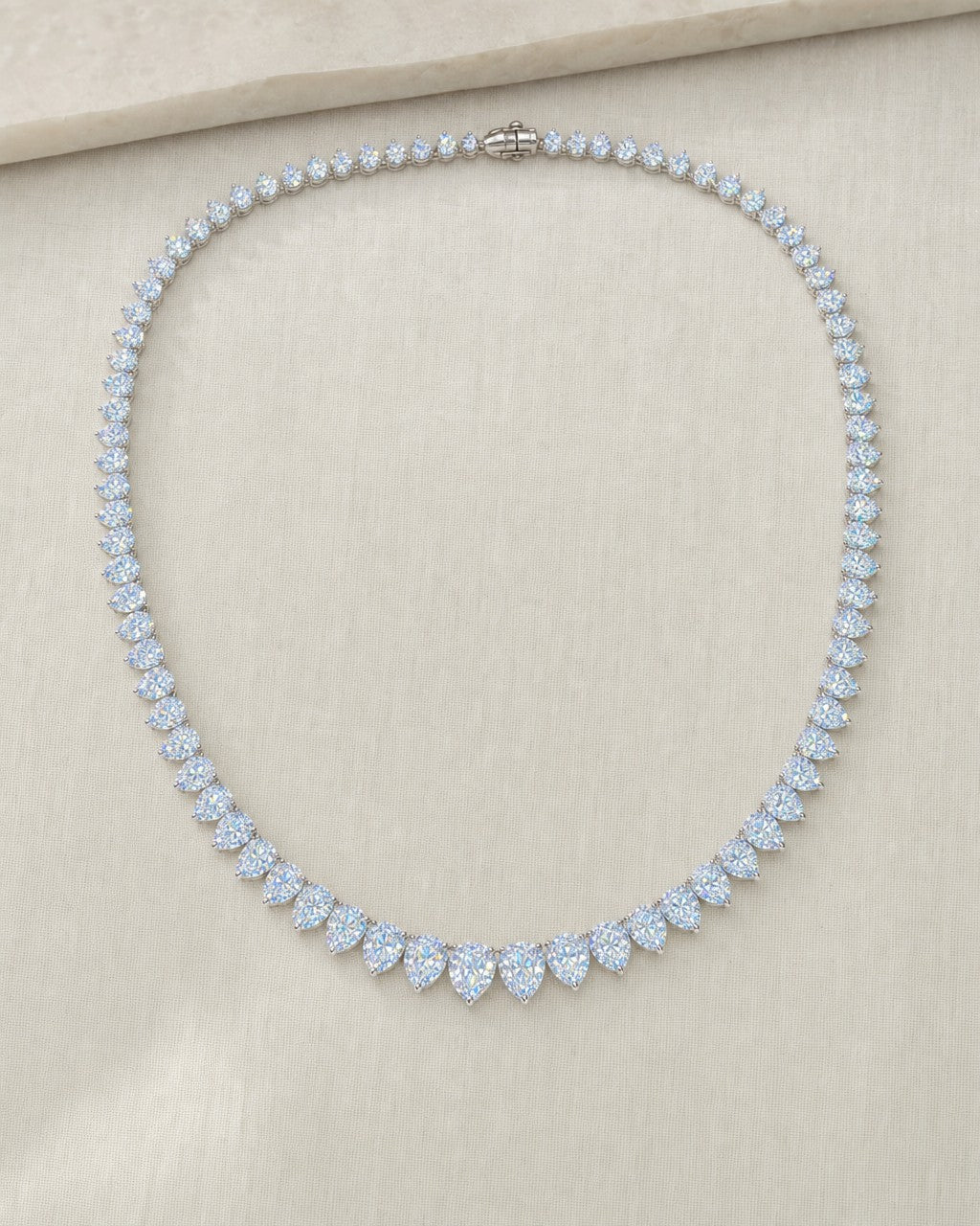 14K Bridal Diamond Graduated Tennis Chain styled photo