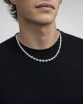 Male model wearing 14k Bridal Pear Baguette Tennis Chain