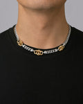 Male model wearing 14k Two-Tone Infinity Necklace
