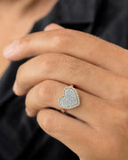 Male model wearing 14K Corazon Heart Ring
