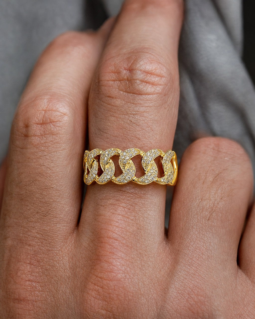Male model wearing 10K 9mm Cuban Ring