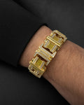 Male model wearing 14K Jumbo Yellow Canary Diamond Bracelet