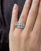 Female model wearing 10K Flower Tiara Diamond Engagement Ring