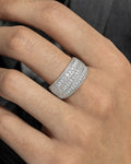 Male model wearing 10K Row Diamond Pave Ring Band
