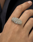 Male model wearing 10K Yellow Gold Tiara Diamond Ring