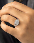 Male model wearing 10K Rounded Square Diamond Ring