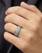 Male model wearing 10K Diamond Iced Band Ring