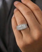Male model wearing 10K Diamond Row Ring Band