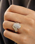 Male model wearing 10K Cluster Diamond Baguette Ring