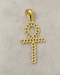 14K Ankh Diamond Pendant styled photo
