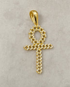 14K Ankh Diamond Pendant styled photo