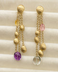 Vintage Margo Bicego Gold Confetti Tassel 18K Earrings styled photo