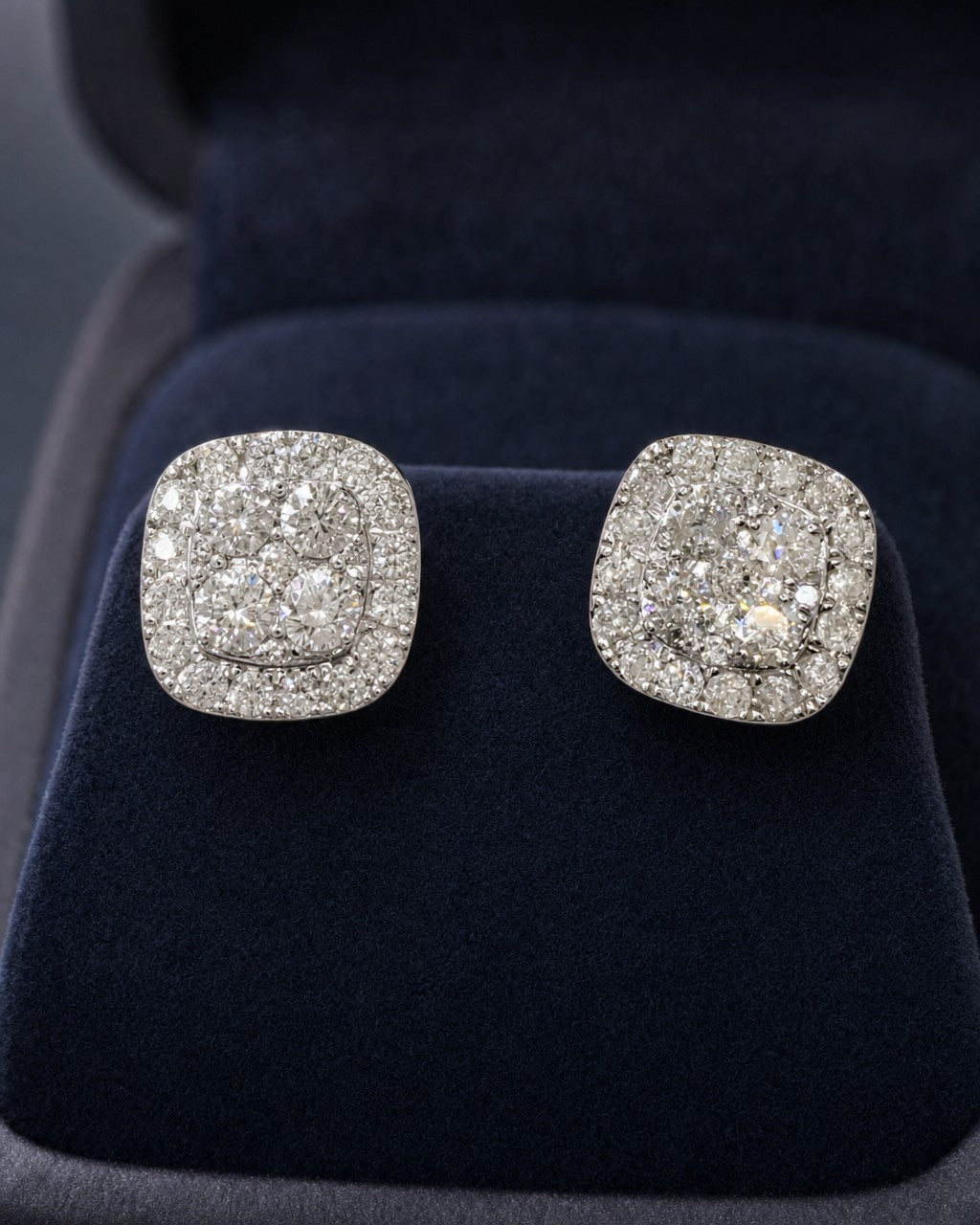 10K 10MM Rounded Square Halo Diamond Ring styled photo