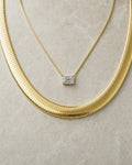14K 12.5MM Italian Herringbone Snake Chain styled photo