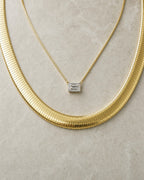 14K 12.5MM Italian Herringbone Snake Chain styled photo