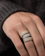 Male model wearing 10K 8MM Iced Pave Ring Diamond Band
