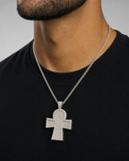 Male model wearing 14K Robyn Ankh Diamond Pendant