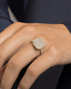 Male model wearing 14K Square Diamond Ring