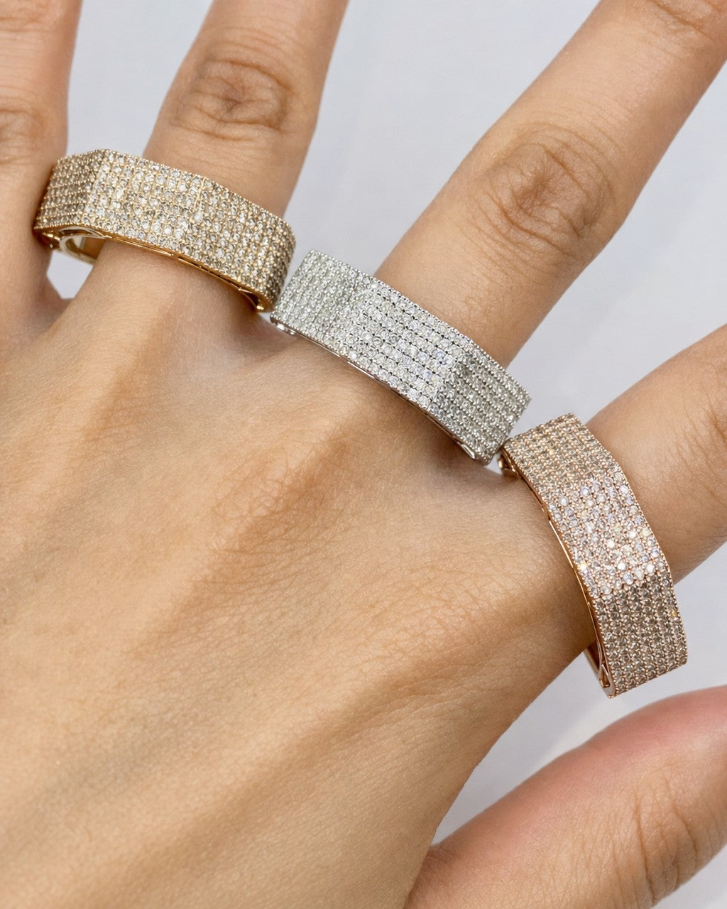 10K 8.2MM Iced Diamond Ring styled photo