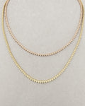 10K Heart Tennis Chain Diamond Necklace styled photo