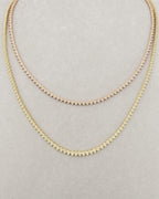 10K Heart Tennis Chain Diamond Necklace styled photo
