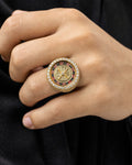 Male model wearing 14K Roulette Diamond Ring