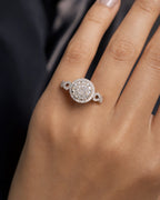 Female model wearing 14K Endless Love Circle Diamond Engagement Ring