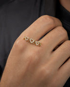 Male model wearing 10K Soul Heart Link Diamond Ring