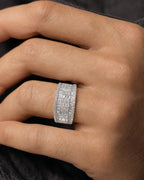 Male model wearing 14K Greg Diamond Baguette Ring