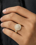 Male model wearing 14K 14M Cake Diamond Ring