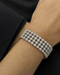 Male model wearing 10K Stacked Tennis Diamond Bracelet 8"