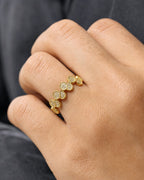 Male model wearing 14K Bubble Diamond Ring