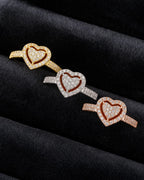 14K Rare Heart Halo Diamond Ring styled photo