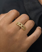 Male model wearing 10K Cuban Link Diamond Ring