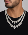 Male model wearing 14K Pear Tennis Chain Diamond Necklace