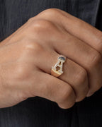 Male model wearing Initial Letter Heart Diamond Ring