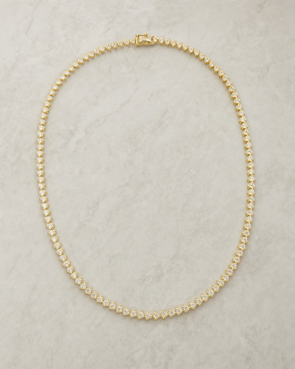 14K Heart Link Tennis Chain 17" styled photo