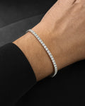 Male model wearing 10K Shine Diamond Tennis Bracelet 7"