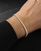 Male model wearing 10K Shine Diamond Tennis Bracelet 7"