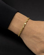 Male model wearing 14K 3.5MM Rope Bracelet 8"