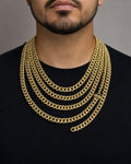 Male model wearing 10K 11.5MM Miami Cuban Link Chain 20-30"