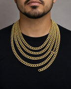 Male model wearing 10K 11.5MM Miami Cuban Link Chain 20-30"