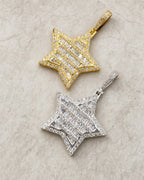 10K Stellaris Star Diamond Baguette Pendant styled photo