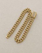 10K 6.5MM Cuban Link Diamond Baguette Chain 18-24" styled photo