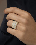 Male model wearing 10K Righteous Diamond Baguette Ring