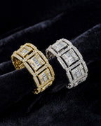 10K Nobility Square Diamond Baguette Ring styled photo