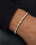 Male model wearing 10K Shine Diamond Tennis Bracelet 7"
