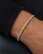 Male model wearing 10K Shine Diamond Tennis Bracelet 7"
