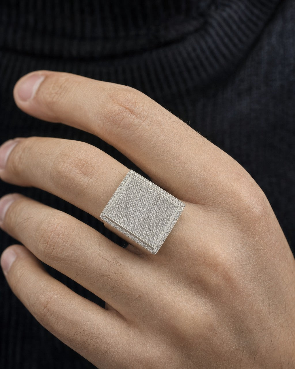 Male model wearing 10K Nexus Diamond Ring